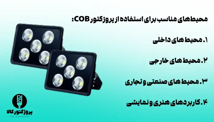 محیط‌های مناسب برای استفاده از پروژکتور COB