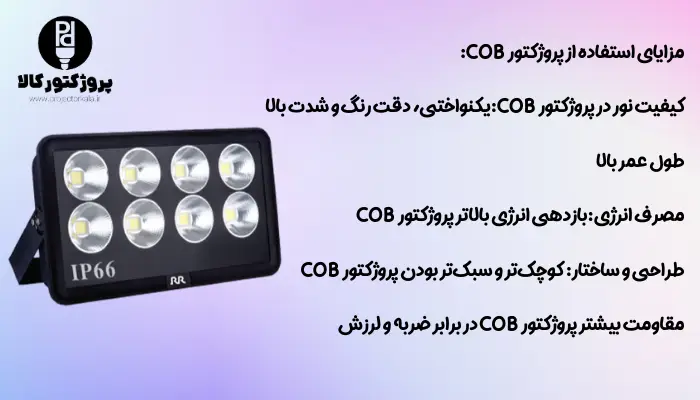 مزایای استفاده از پروژکتور COB